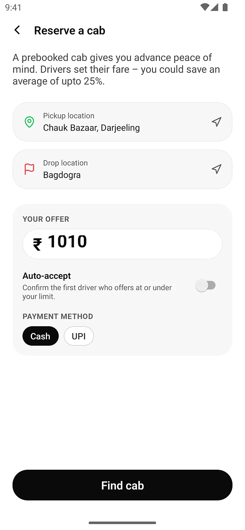 Passenger app: propose your fare
